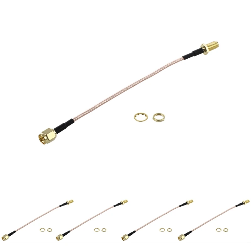 5X SMA штекер-гнездо SMA гайка ОБЖИМНАЯ Перегородка RG316 коаксиальный кабель Перемычка отрезок 15 см