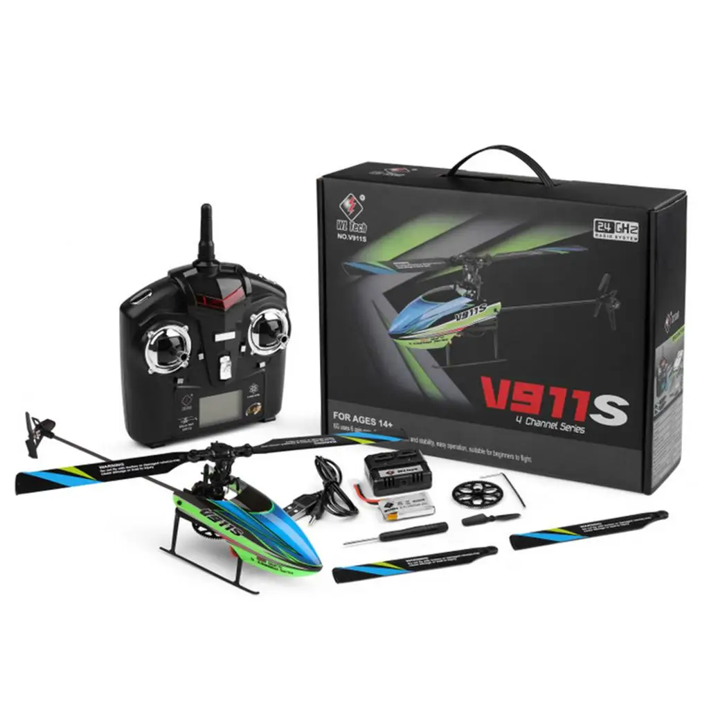 Wltoys V911S самолет четырехсторонний однопропеллерный с дистанционным управлением