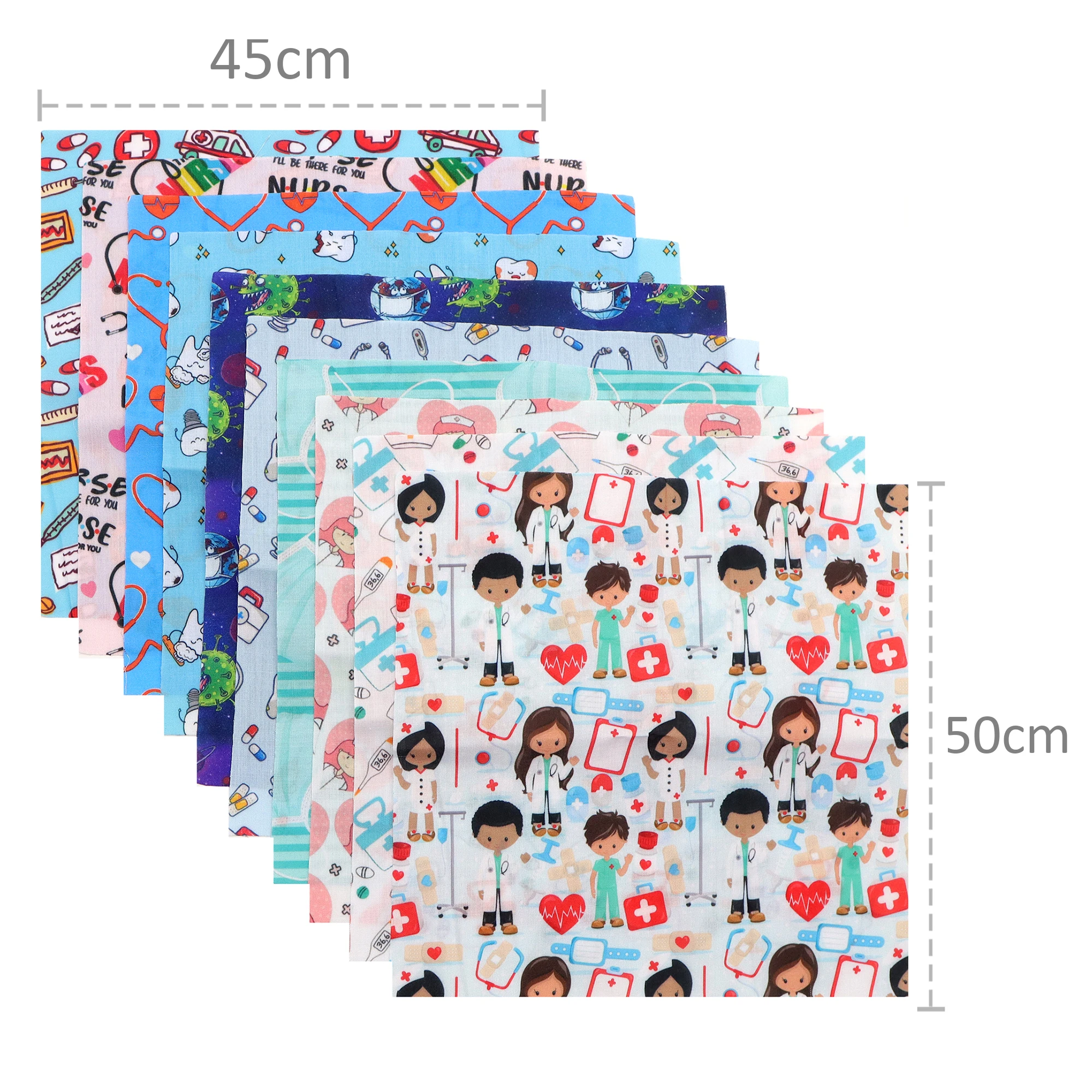 10 шт. 20*20 см/50*45 см медсестра сердце полиэстер хлопковая ткань стеганая лоскутная