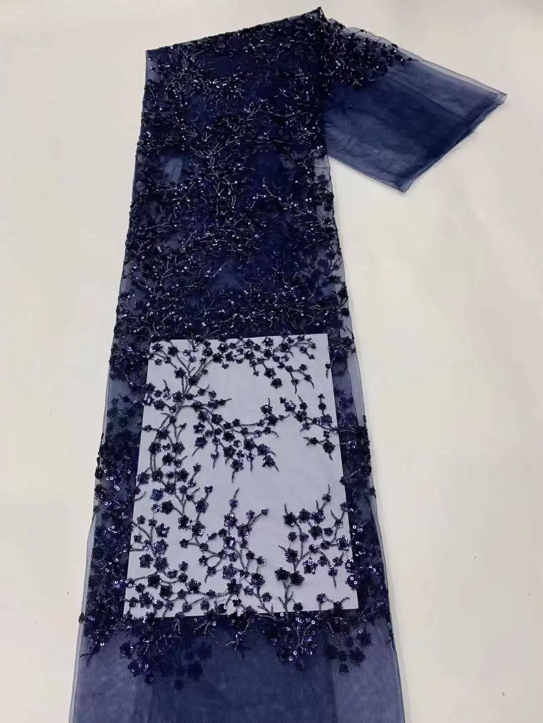 2025 новейшая темно-синяя золотая нигерийская кружевная ткань высокого качества с