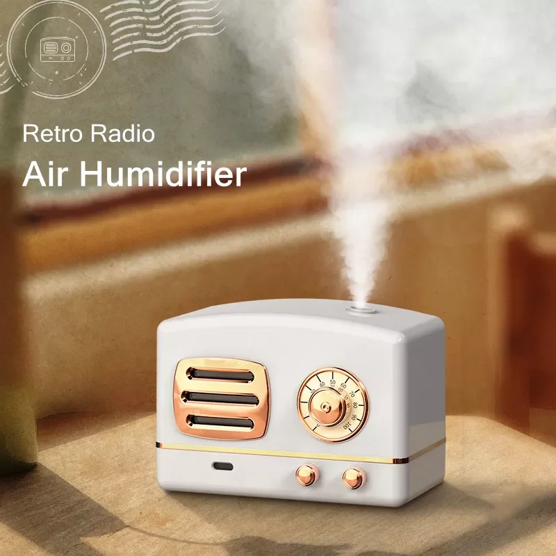 

NEW2023 C3 Retro Radio Shape Large Capacity Portable Desktop Air Humidifier USB Mist Maker Aroma Essential Oil Diffuser for Hom