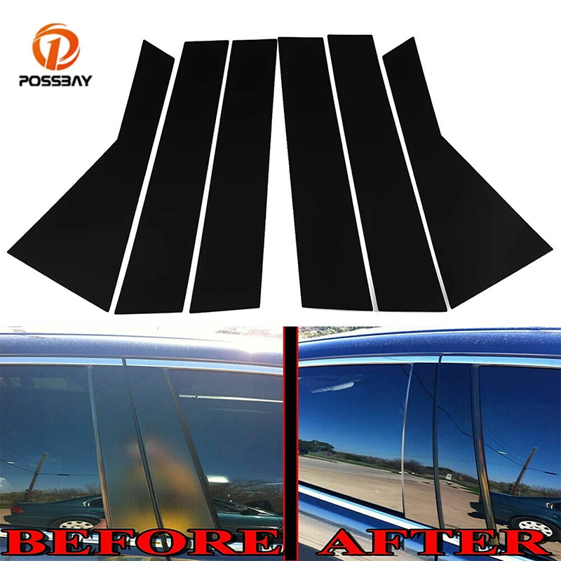 6pcs/set Car Black Pillar Posts Door Trim Sticker for Dodge Journey 2009 2010 2011 2012 2013 2014 2015 2016 2017 2018 2019 2020