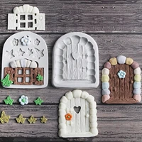 fairy tale door and window silicone cake molds bakeware silicone mould for baking chocolate fondant cake tools decorating fm460