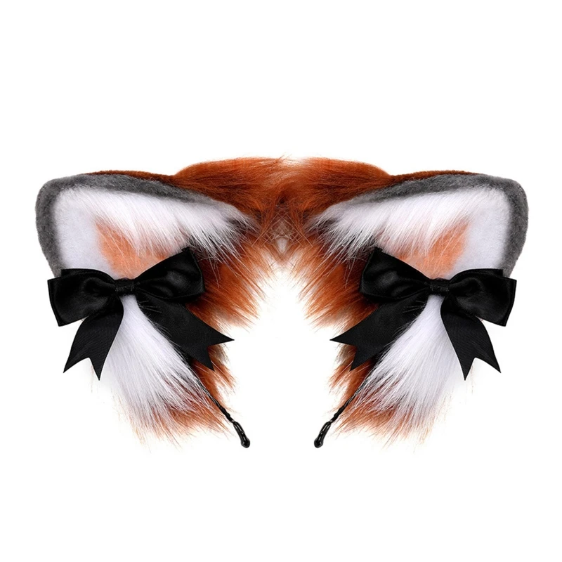 

Sweet Animal Ear Shape Tiara Women Students Cosplay LinaBell Hairband Fox Ears Headbands Plush Cartoon Hair Hoop
