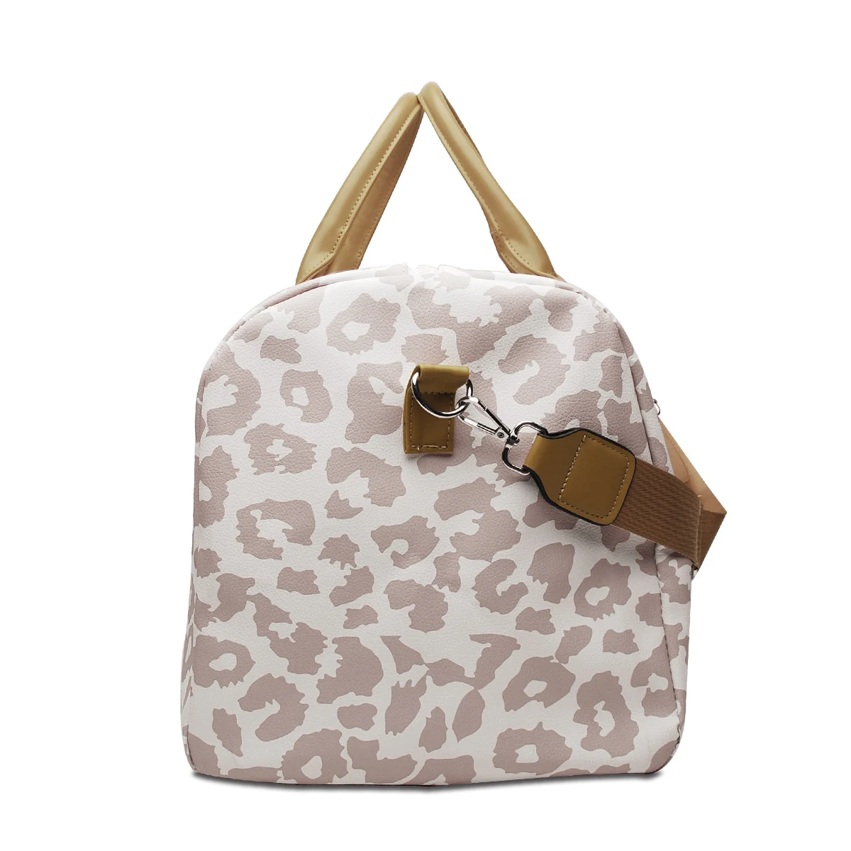 Weekender Leopard Duffle Bags with Handles Casual Travel Beach Tote Large Capacity PU Luggage Tote Weekender Overnight Women Bag