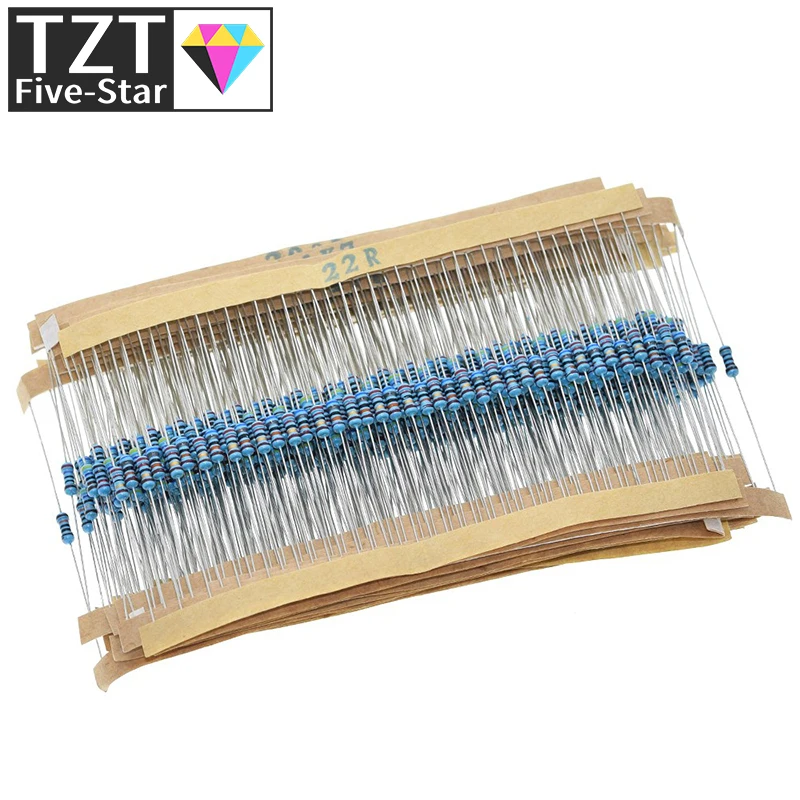 Комплект металлических пленочных резисторов 600 1% шт./партия 1/4 Вт набор в