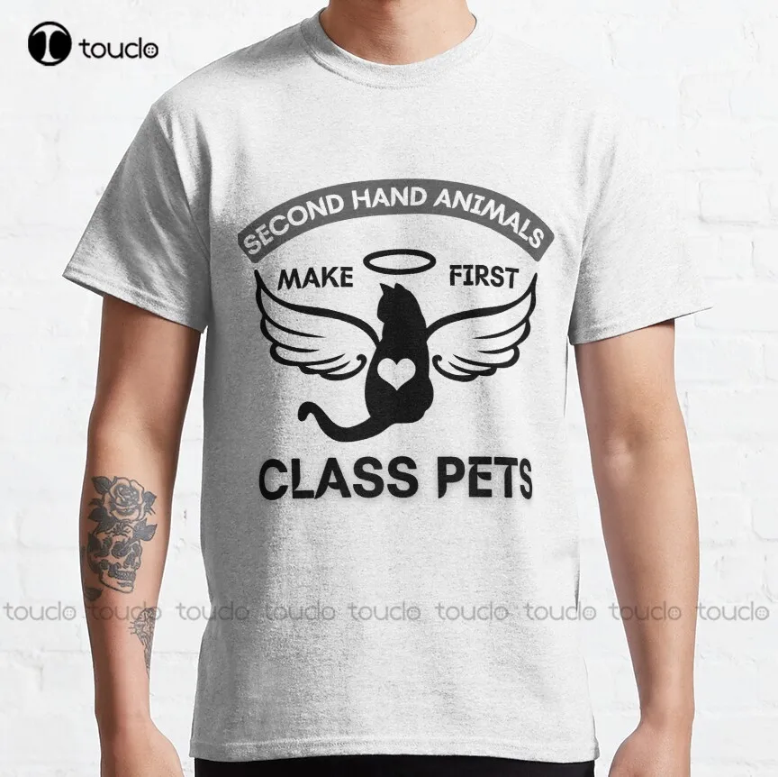 

Second Hand Animals Make First Class Pets Classic T-Shirt Womens Tshirts Graphic All Seasons Breathable Cotton Retro Gd Hip Hop