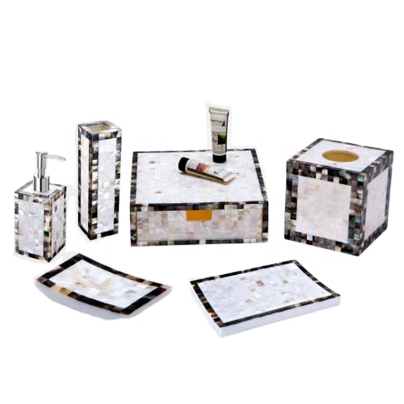 

Five star customized 6 pieces bathroom set cheap hotel guest room supply items for hotel living guest room