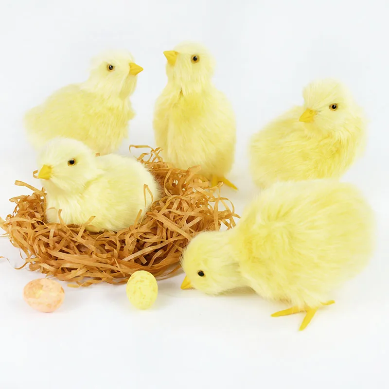 

Simulation Chick Plush Toy Realistic Furry Animal Doll Children Cognition Chicken Model Figurine Chicken Easter Gift Kids Toy