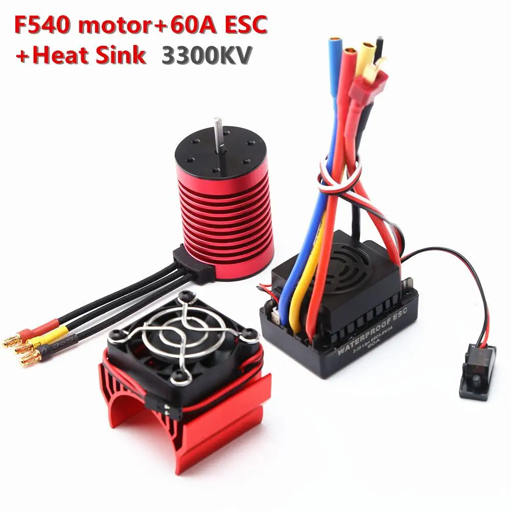 

Модернизированный бесщеточный двигатель F540 3300kv 60a, бесщеточный радиатор Esc для 1/10 Rc автомобиля Redcat Electric Volcano Epx Pro Блэкаут Xte