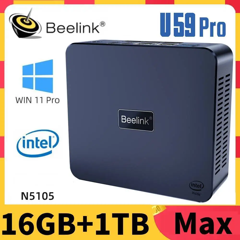 Beelink U59 Pro Windows 11 Mini PC Intel 11th Gen Celeron N5105 DDR4 8GB 256GB SSD 2.4&5.8G Dual Wifi Desktop U59 Pro Computer