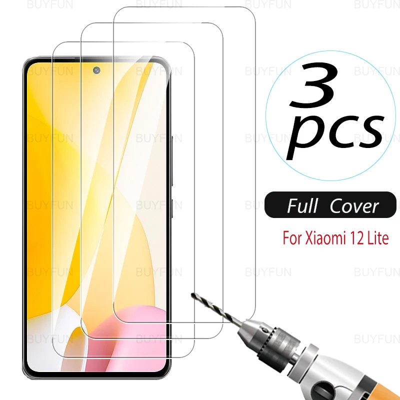 

3Pcs Full Cover Tempered Glass Film For Xiaomi 12 Lite 6.55'' Safety Screen Protector For Xiaomi Mi 12 Lite Xiomi Xaomi 12 Lite