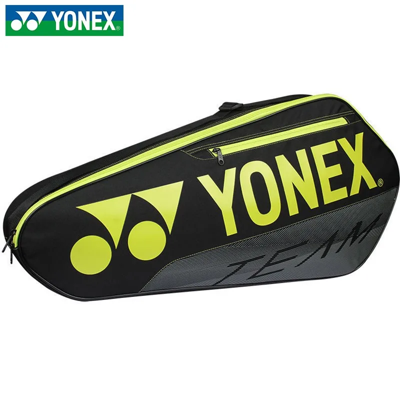 Genuine YONEX Team Series Badminton Bag With Shoe Compartment Holds 3 Tennis Racquets For Women Men Professional Rackets Bag