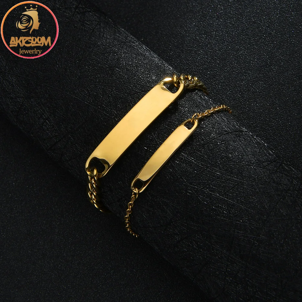 Хип-поп-панк-мужские браслеты из нержавеющей стали с позолоченным толстым пустым