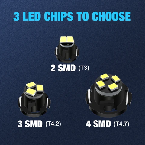 8 светодиодный т. T3 T4.2 T4.7 Светодиодная CAN-шина лампы 4SMD чипы для салона автомобиля индикатор подогрева приборной панели Клин автомобильный инструмент лампа 12 В