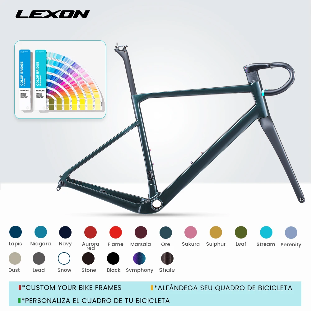 Фото Каркас LEXON GFX для велосипеда, рама из углеродного гравия, дисковый тормоз, внедорожный велосипед, велосипедные рамы №1