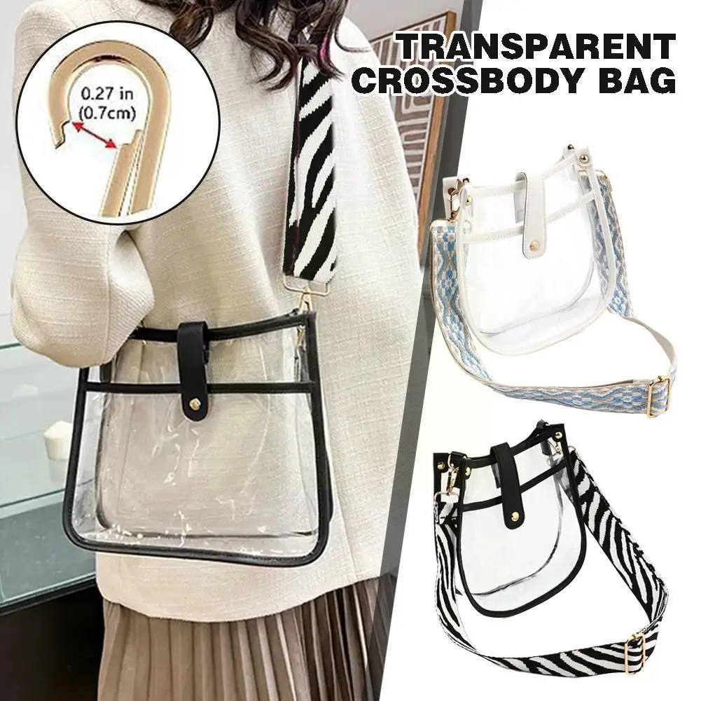 

Сумка на плечо S0E9 для женщин, утвержденный стадион, прозрачная Повседневная вместительная сумочка-мессенджер из ПВХ, большой модный саквояж для концертов