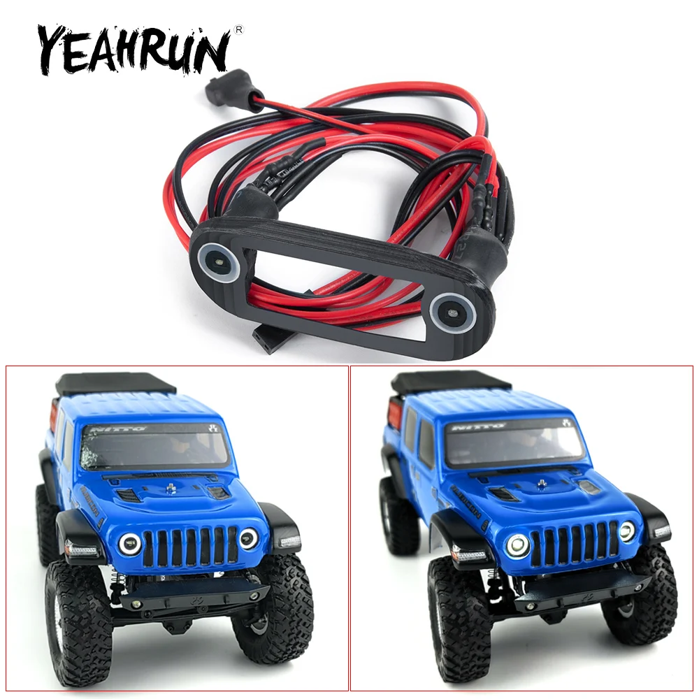 

YEAHRUN White LED Bright Headlight Front Light Lamp Set for Axial SCX24 AXI00005 1/24 RC Crawler Car Model Upgrade Parts