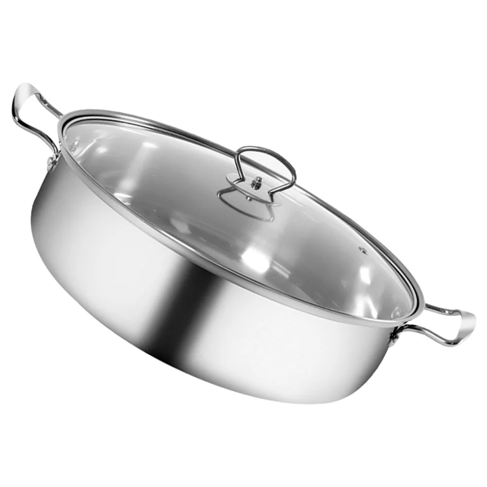 

Stainless Steel Soup Pot Hot Kitchen Cooking Divided Cooker Hotpot Thicken Multi-purpose Griddles