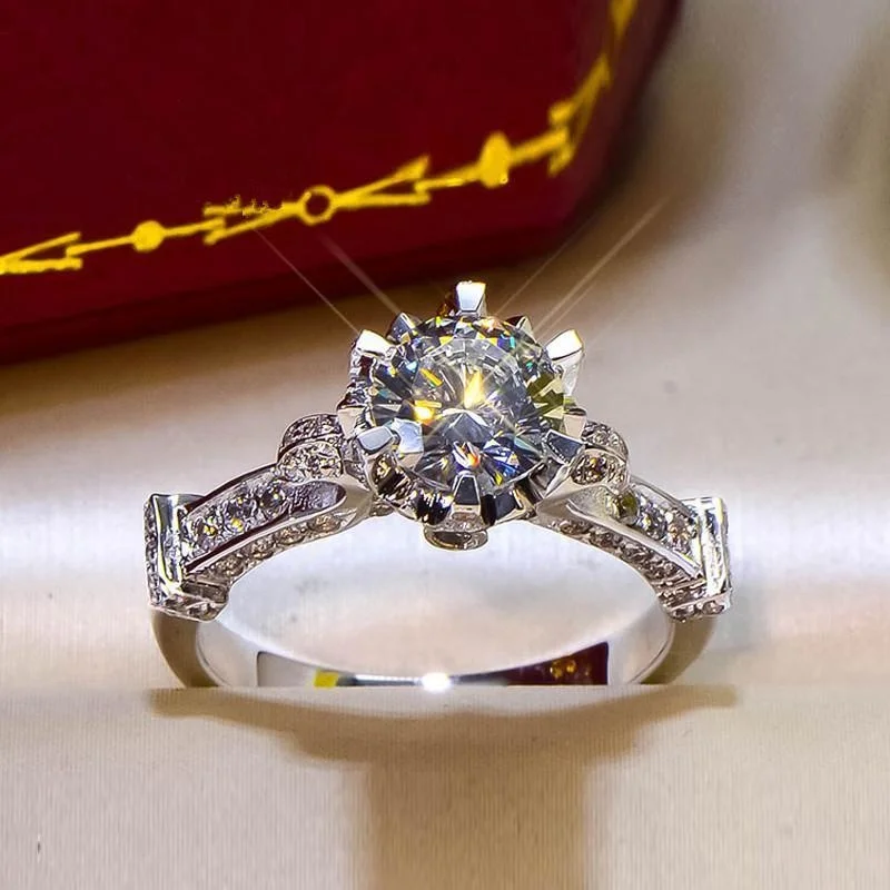 

Квадратное кольцо принцессы из стерлингового серебра 100% пробы, 1 карат, D-цвет, 50 центов, копия, бриллиантовое кольцо Stonee, маленькое количеств...