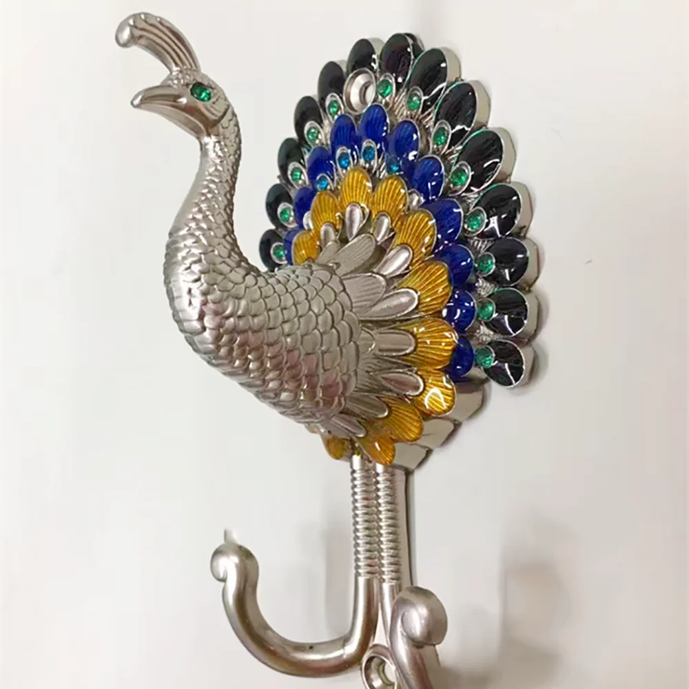 

Peacock Metal Open Screen Curtain Wall Hook, Color Peacock Hook Curtain Wall Hook Accessories Hook Peacock Double Hanger Hook