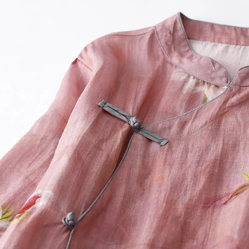 Женское длинное свободное платье винтажное в китайском стиле с