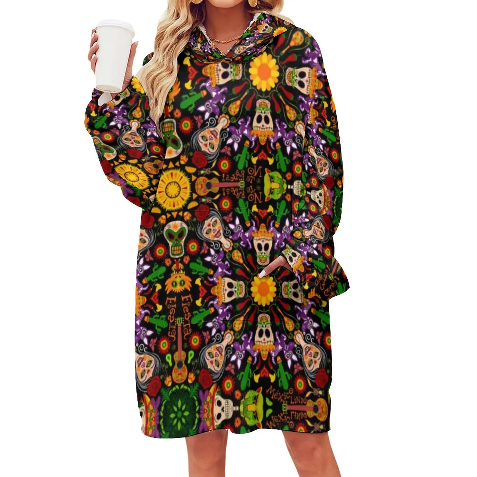 

Одеяло с абстрактным принтом мандалы в мексиканском стиле для взрослых зимнее удобное одеяло с капюшоном s-одеяло рубашка с карманом