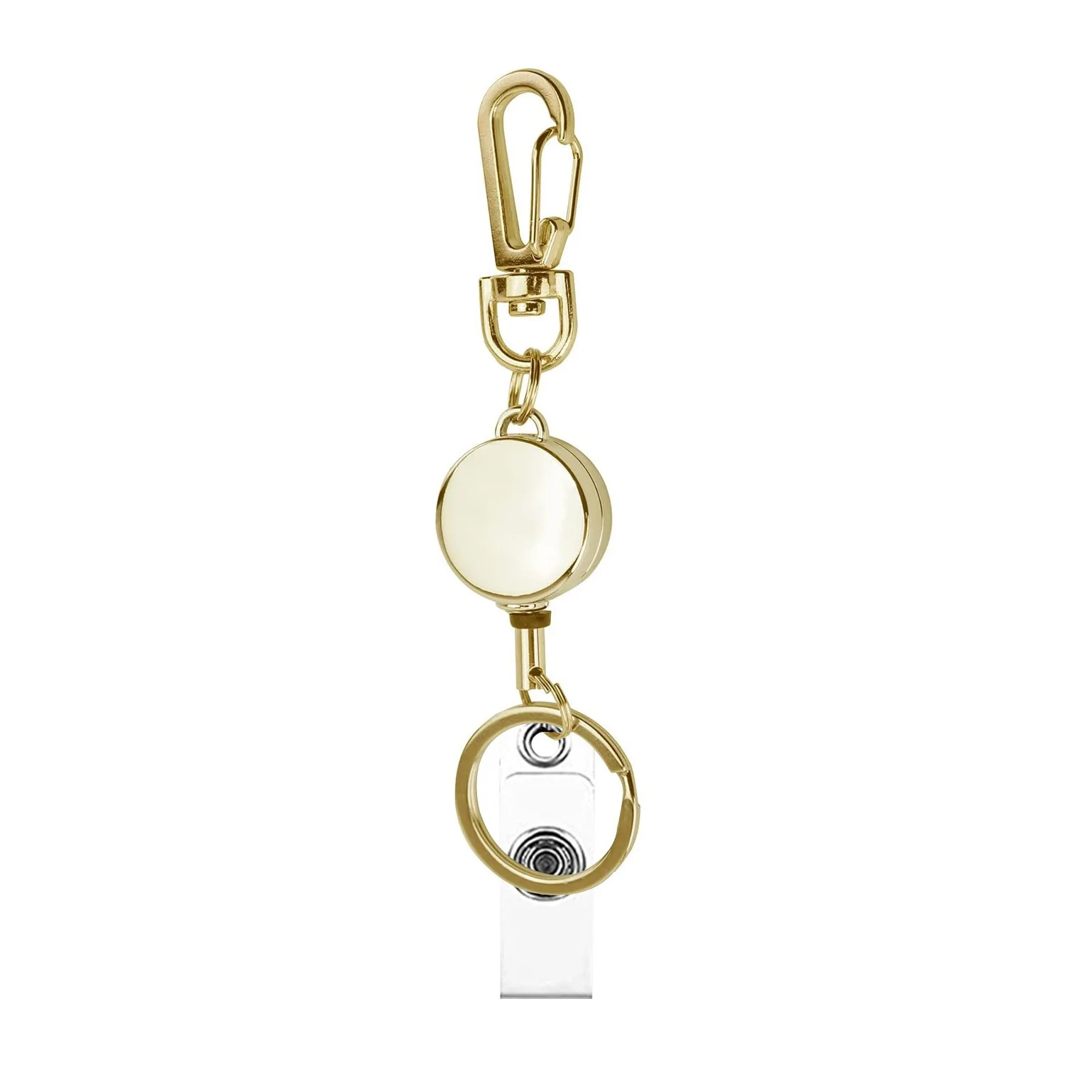 

Металлическая катушка для бейджа для ключей Розовое золото Серебро Золото Телескопический брелок для ключей Легко выдвижная пряжка Катушки для бейджа Выдвижной для держателя карт