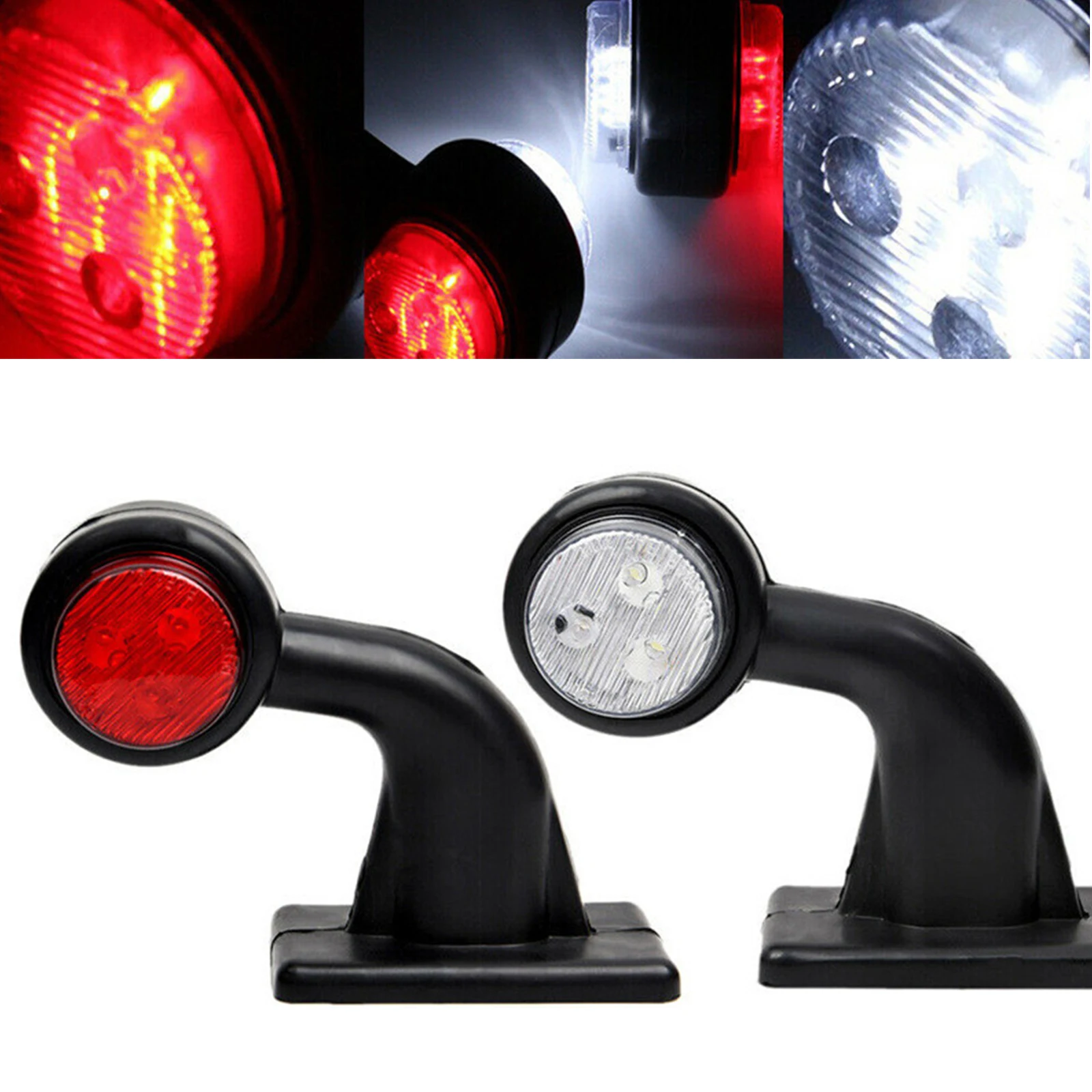 

2pcs 12V 24V LED Side Marker Light Truck Light Indicator Signal Lamp Tail Light Auto Trailer Lorry Lamps Bus Caravans