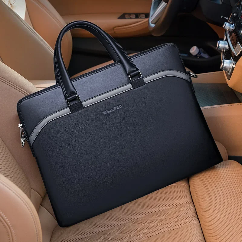 WILLIAMPOLO мужская сумка модная кожаная через плечо мужской деловой портфель для