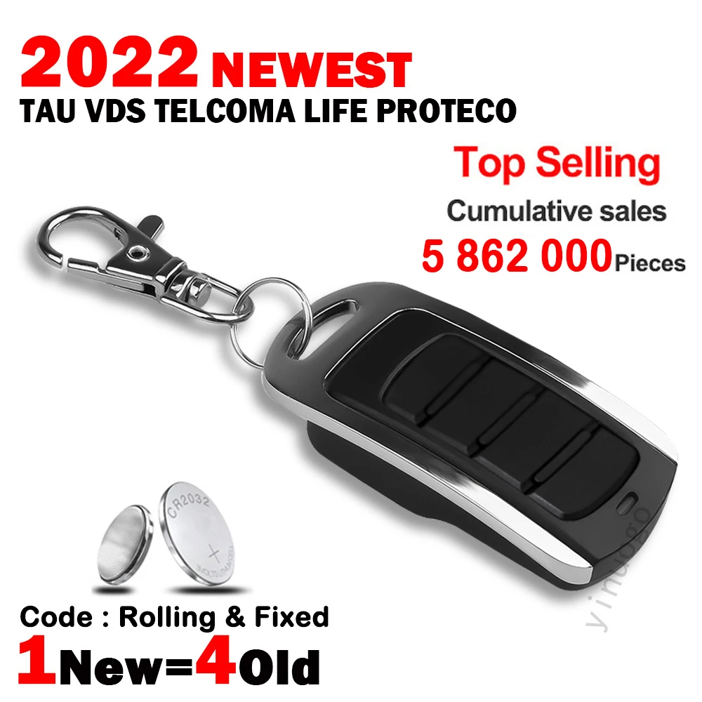 

For TAU 250T-4RP 250K-SLIMRP LIFE FIDO2 FIDO4 TELCOMA FM400 FM400E PROTECO TX312 VDS ECO-R TRQ P Garage Door Remote Control