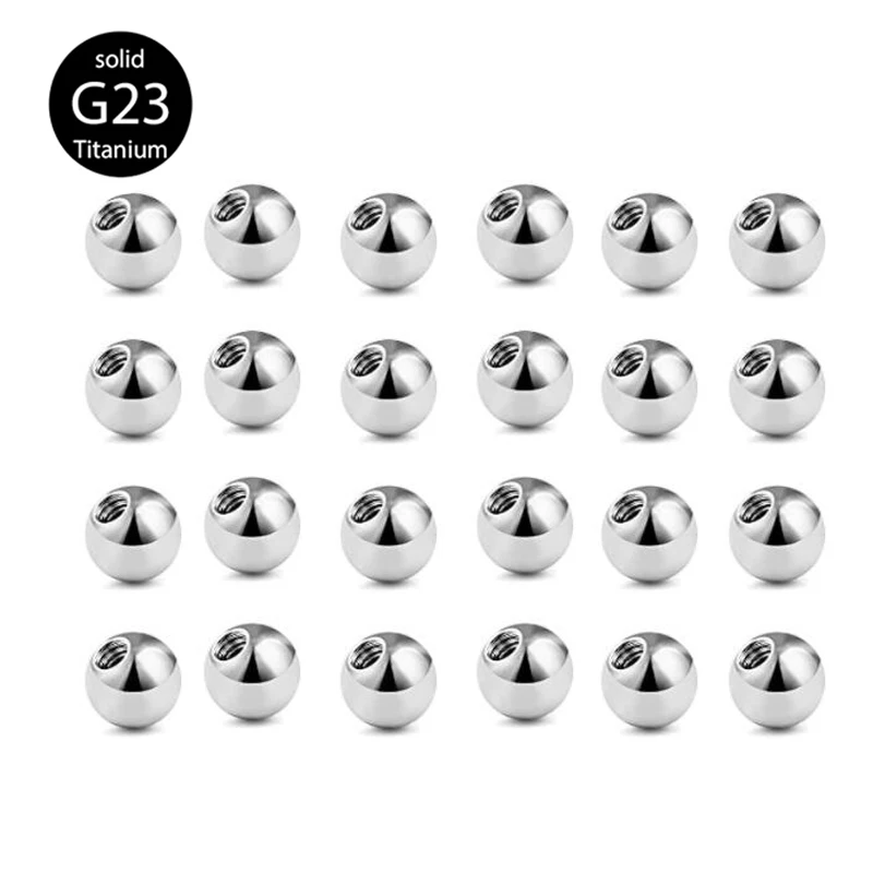 

G23 Titanium 16G 3mm Replacement Balls & 14G 5mm Piercing Balls Externally Threaded Nipple Industrial Tongue Belly Nose L