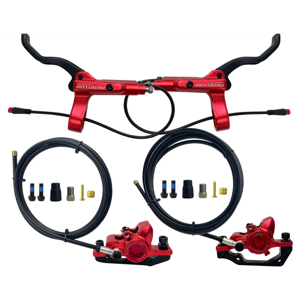 

EBike Hydraulic Disc Brake Set Electric Bicycle Scooter Cut Off Brake Lever With Screws BH59 Oil Needles Olives Rubber Sleeves