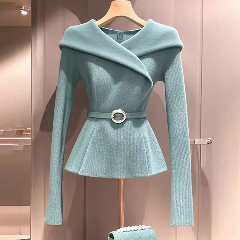 Осень-зима новый уникальный свитер в западном стиле женская верхняя одежда