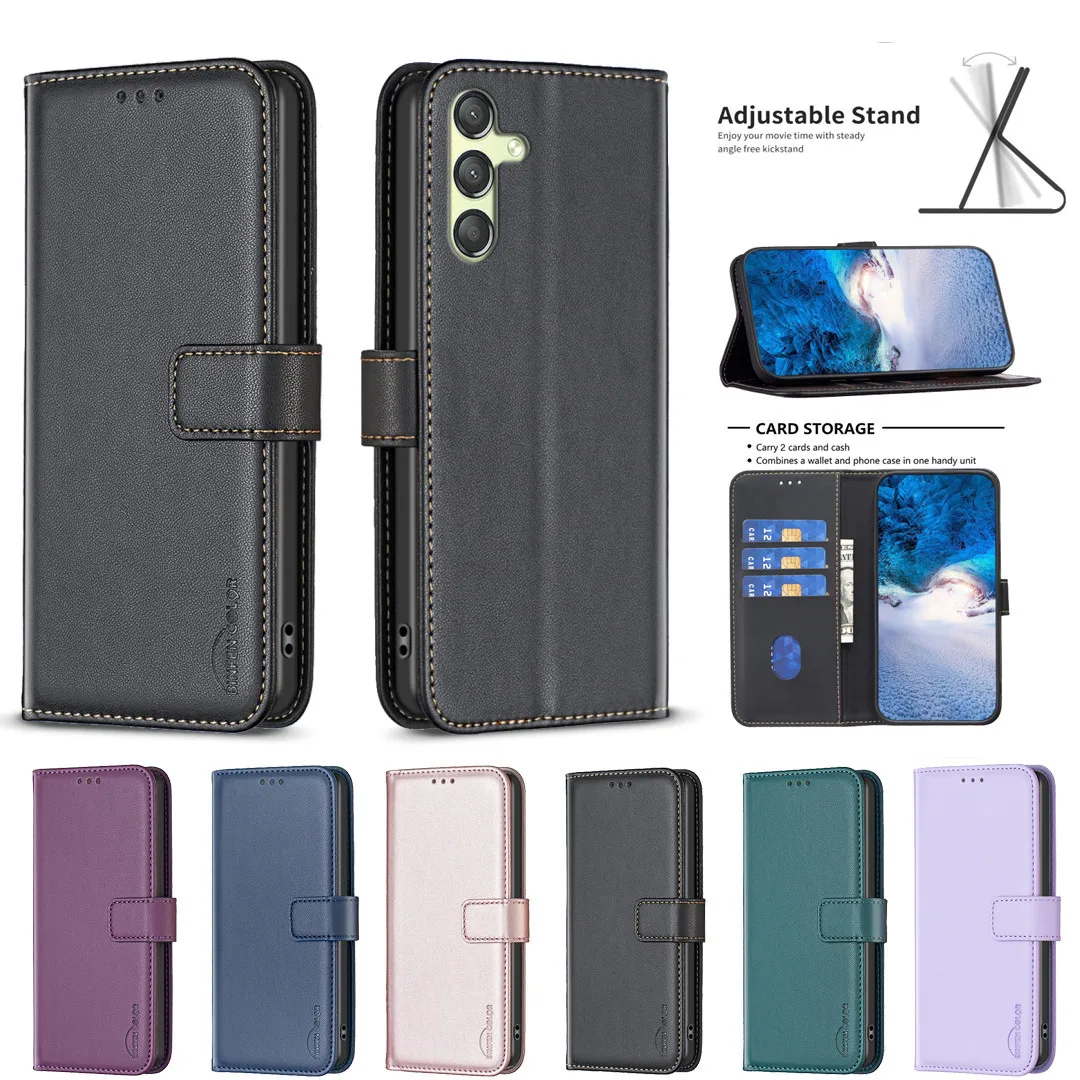 

Leather Case for Samsung Galaxy A24 A34 A54 A14 A23 A73 A13 A33 A53 A52 A72 A32 A12 A22 A31 A41 A51 A71 Plain Flip Wallet Cover