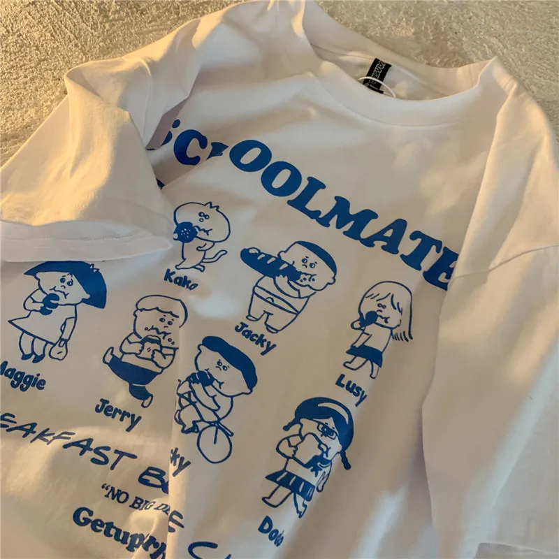 

Funny Women's T-shirt Men's Print Street Letter Short Sleeve Trend Fashion Female Oversized Tshirts Casual Top Top Y2k T-shirt