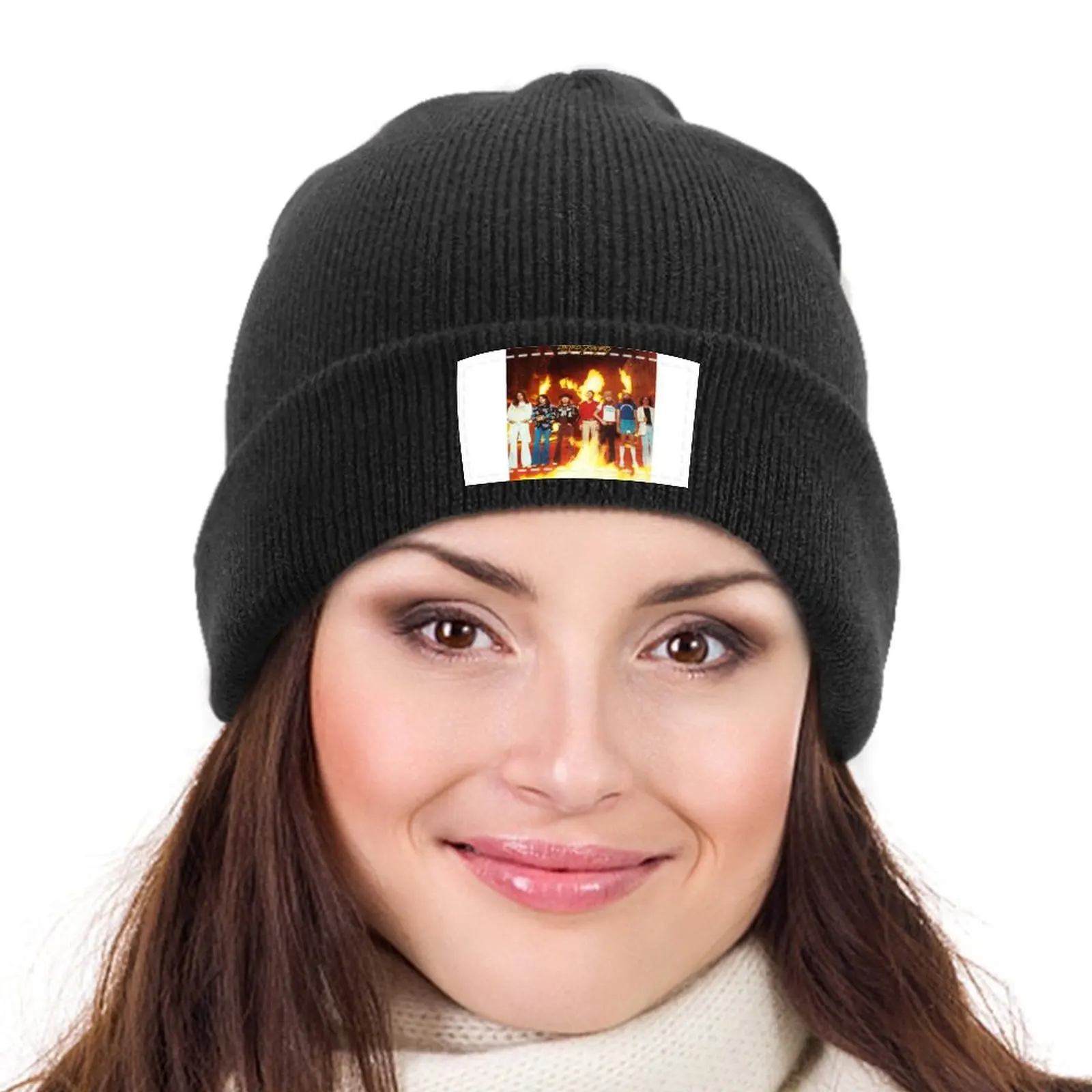 Копия вязаной кепки американской рок-группы Роскошная мужская шляпа черная от