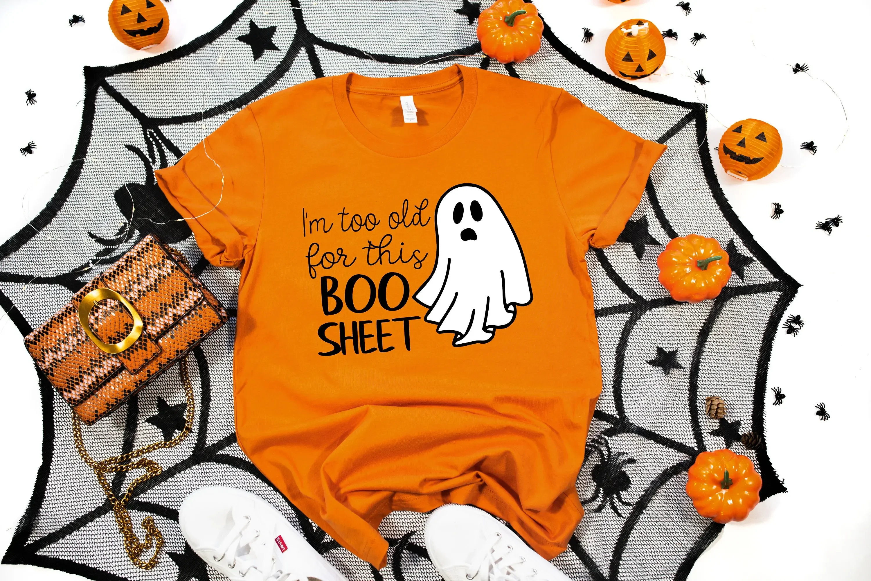 Футболка Boo Sheet забавный призрак на Хэллоуин это слишком старый для этого