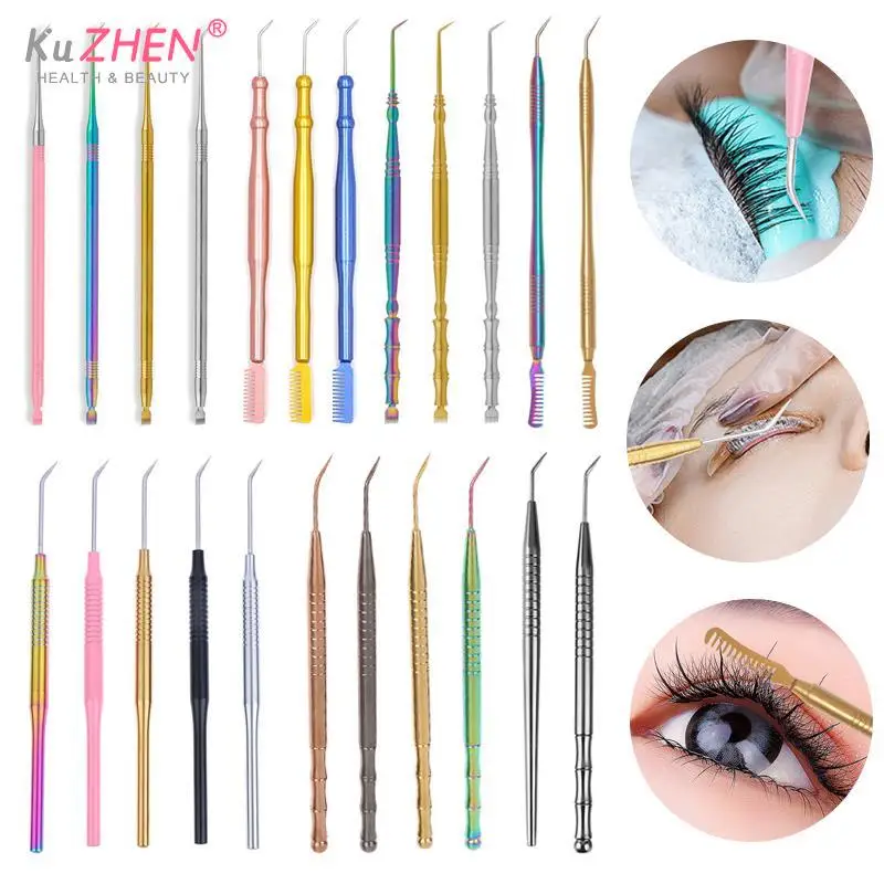 

Multifunction Eyelash Mirror Stainless Steel Beauty Makeup Long Handle Mirror For Checking False Eyelash Extension Grafting Tool