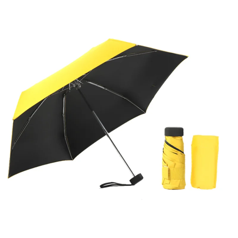 Pocket Rain Umbrella Sun Rain Women Flat Lightweight Umbrella Parasol Folding Sun Umbrella Mini Umbrella Small Size for Travel images - 6