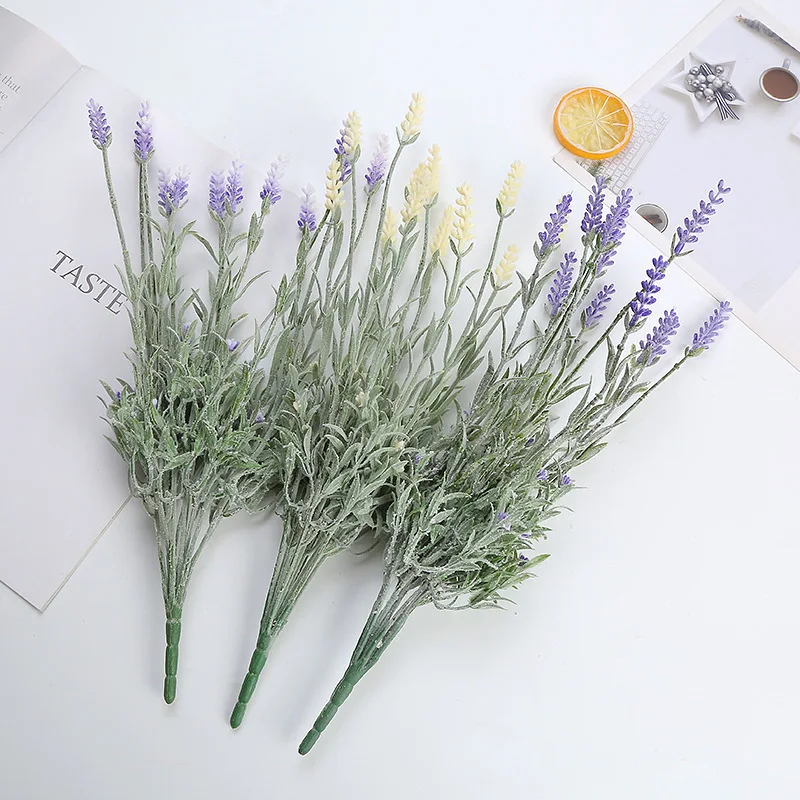 Artificial Plastic Lavender Fake Flowers Simulation Plant Flower Arrangement Accessories Wedding Hall Home Study Desktop Decor images - 6