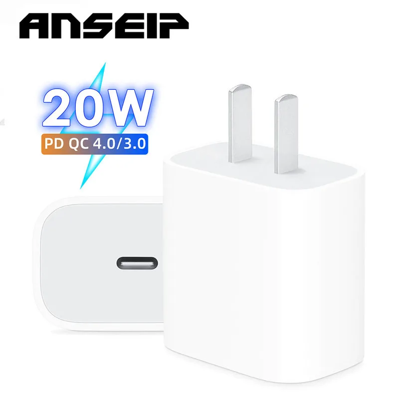 

ANSEIP Type c charger For iPhone 11 12 13 Pro Max XS SE XR X 6 7 8 Plus iPad Fast charging cable QC3.0 20W PD Usb Type c charger