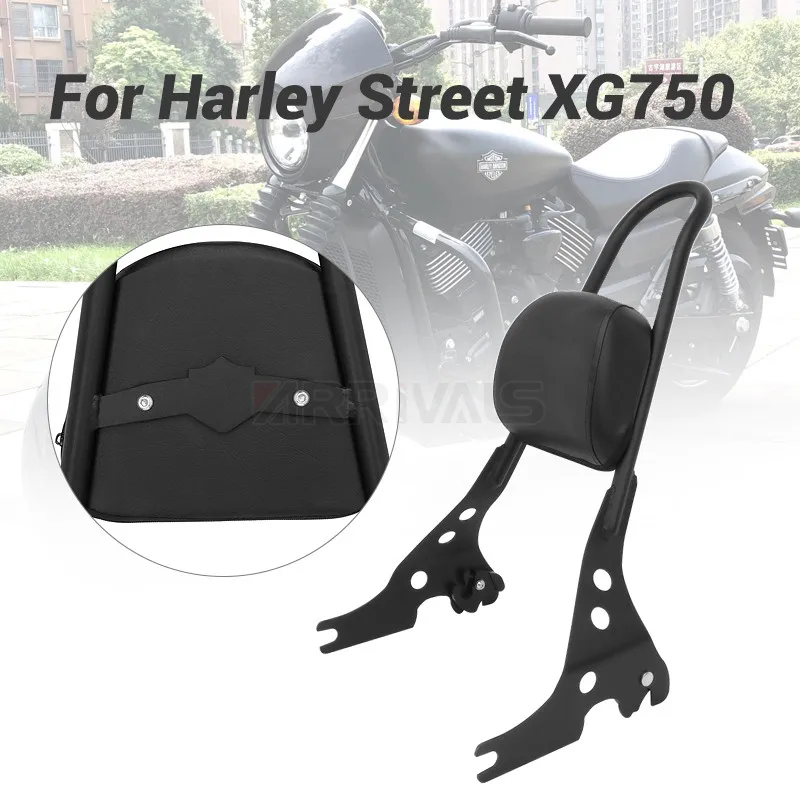 

Motorcycle Black Detachable Rear Passenger Sissy Bar Backrest Cushion Pad For Harley Street 500 750 XG500 XG750 2015-2021