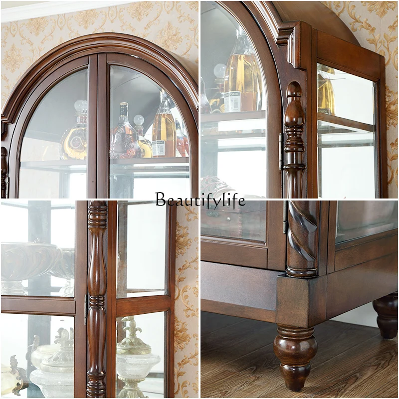 Американский винный шкаф из цельного дерева простой ретро-домашний перегородка