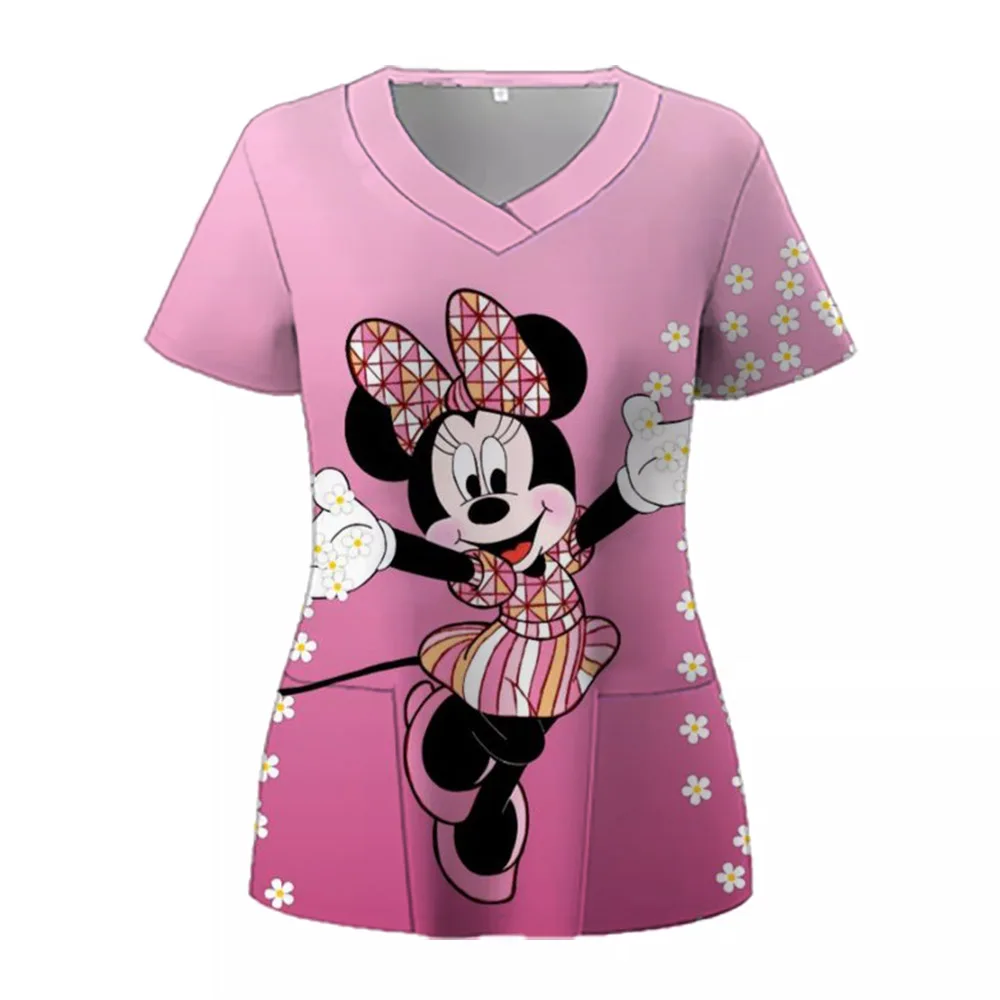 Униформа медсестры с принтом Микки Мауса Диснея женские скрабы топы рабочая