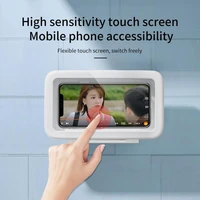 new high quality shower phone holder bathtub wall hanging 360 free rotation touch screen waterproof phone case holder