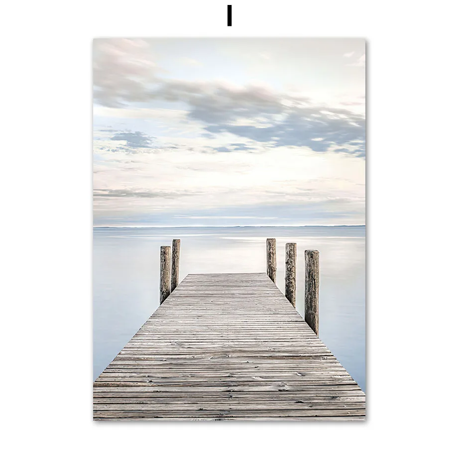 

Настенная картина "Морская пляжная трава, птицы, корабль, мост"