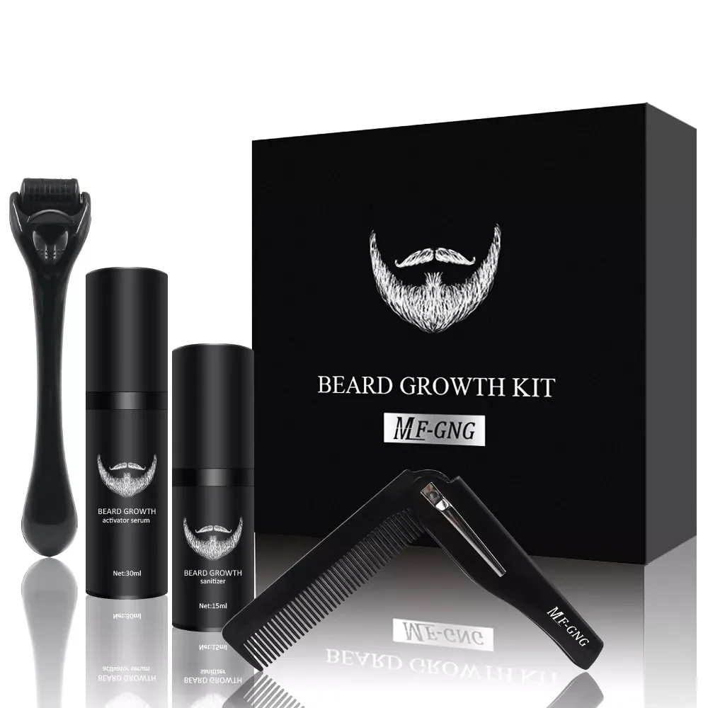 

NEW2023 Pcs/set Barber Beard Growth Kit Professional Hair Growth Enhancer Set Nourishing with Beard Growth Roller Massage Comb f