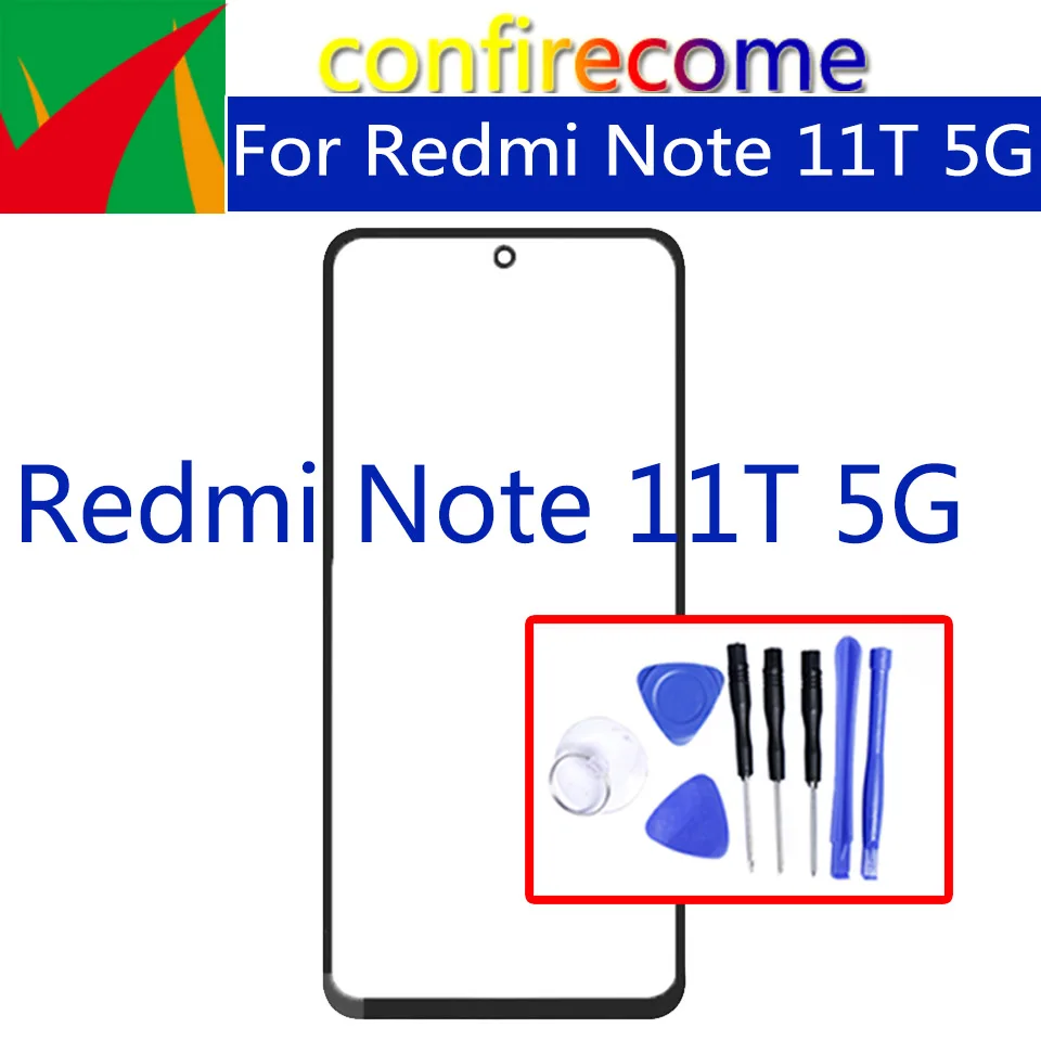 

Для Xiaomi Redmi Note 11T 5G Сенсорная панель передняя внешняя стеклянная линза ЖК Переднее стекло с OCA клей Замена