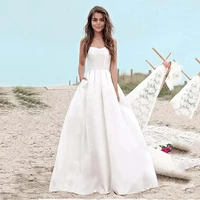 luojo a line wedding dress v neck sexy white appliques lace sleeveless backless vestido de novia bride dresses robe mariee